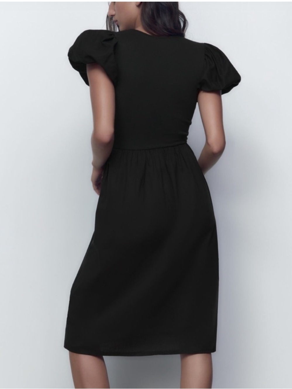 ZARA MIDI Puff sleeve dress - Picture 3 of 10